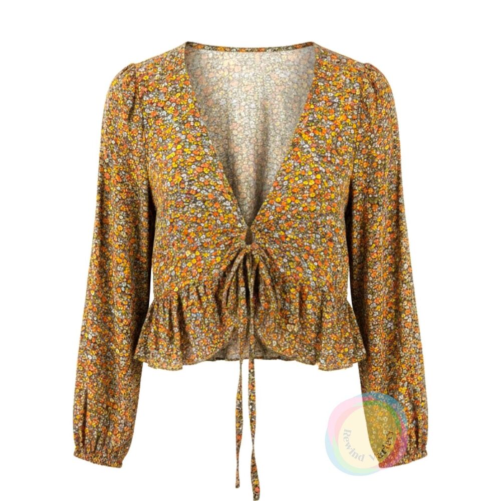 O'Neill Vintage XL Floral Smocked Peplum Blouse
